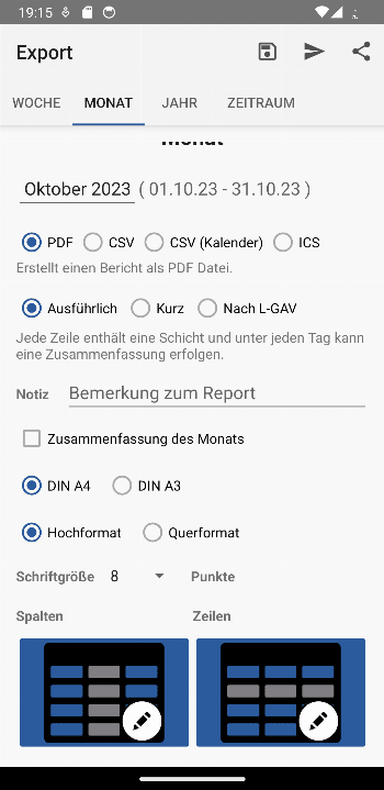 Working Time Account screenshot