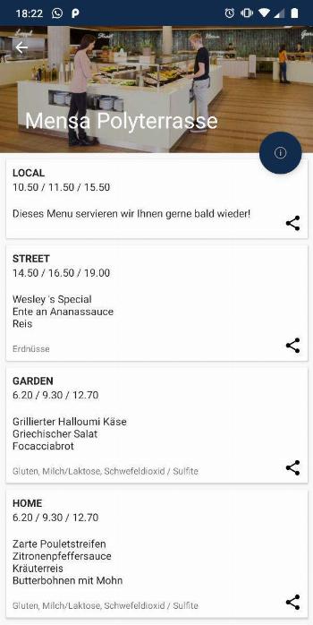 ETH & UZH mensa Zürich screenshot
