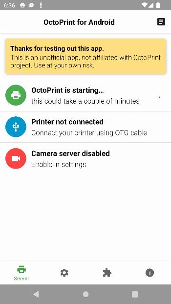 OctoPrint for Android screenshot 1