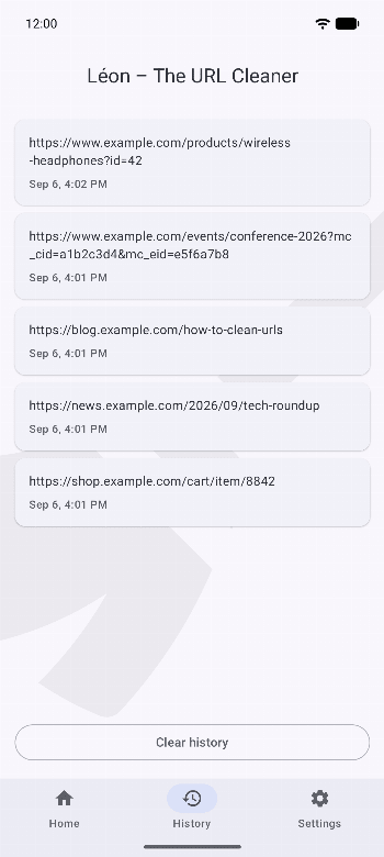 Léon – The URL Cleaner screenshot