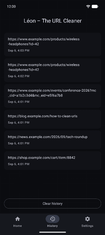 Léon – The URL Cleaner screenshot