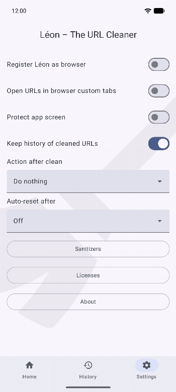 Léon – The URL Cleaner screenshot