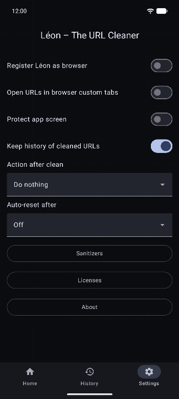 Léon – The URL Cleaner screenshot
