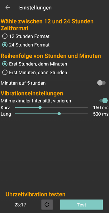 Tactile Clock screenshot