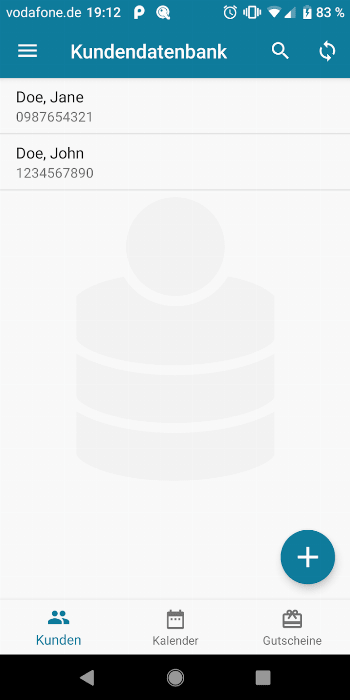 Customer Database screenshot