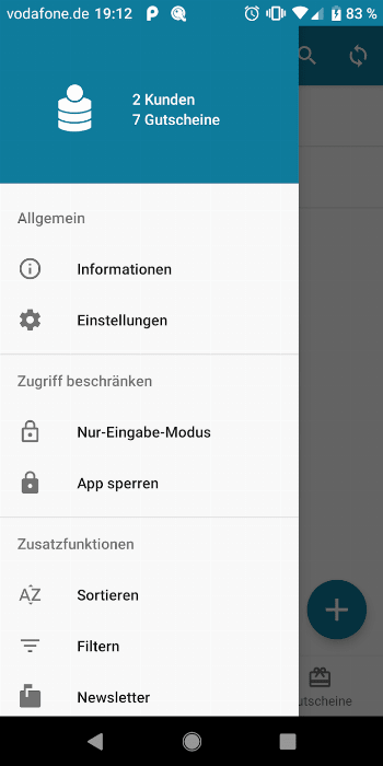 Customer Database screenshot