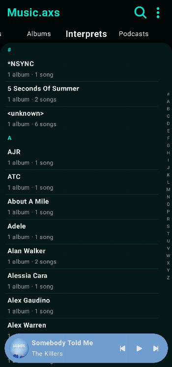 Music.axs screenshot