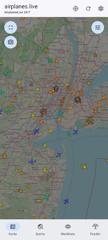 airplanes.live screenshot