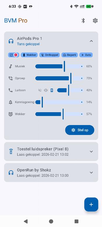 Bluetooth Volume Manager screenshot