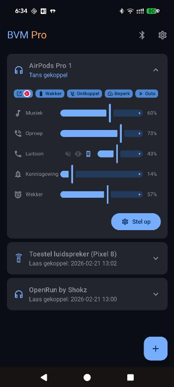Bluetooth Volume Manager screenshot
