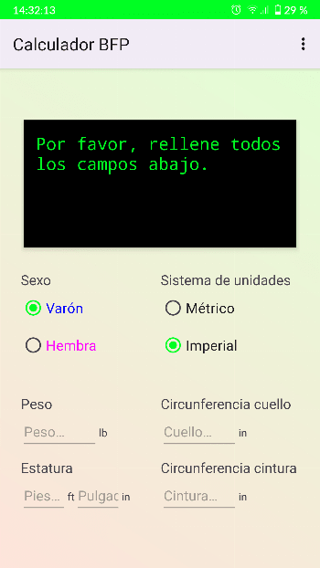 BFP Calculator screenshot