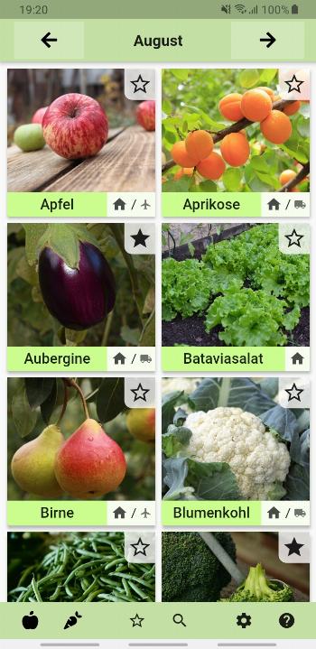 Seasonal Foods Calendar screenshot