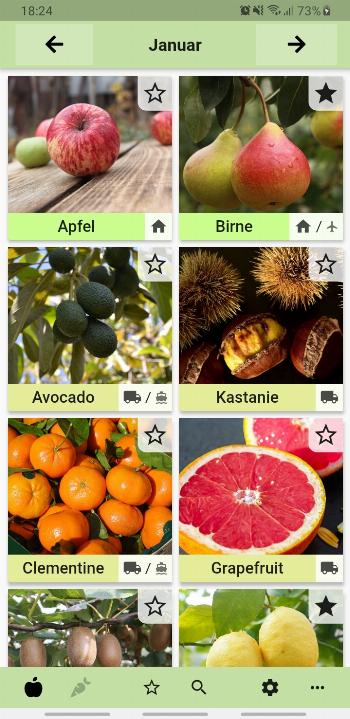 Seasonal Foods Calendar screenshot