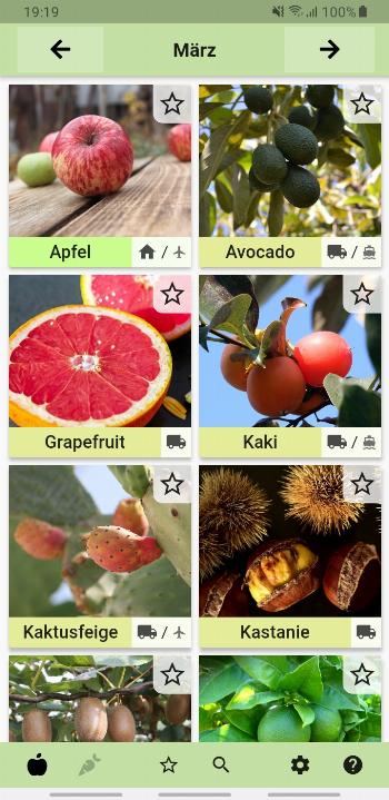 Seasonal Foods Calendar screenshot