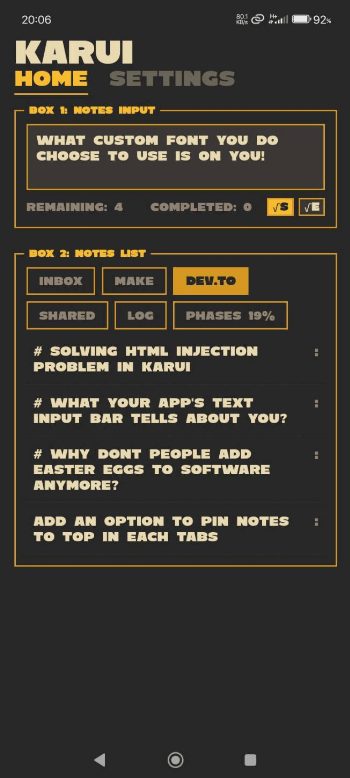 Karui ToDo screenshot