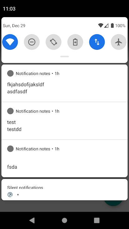 Notification notes screenshot 1