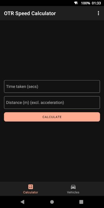 OTR Speed Calculator screenshot 0